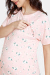 Zivame Maternity Cotton Knee Length Nightdress - English Rose — thumbnail 6
